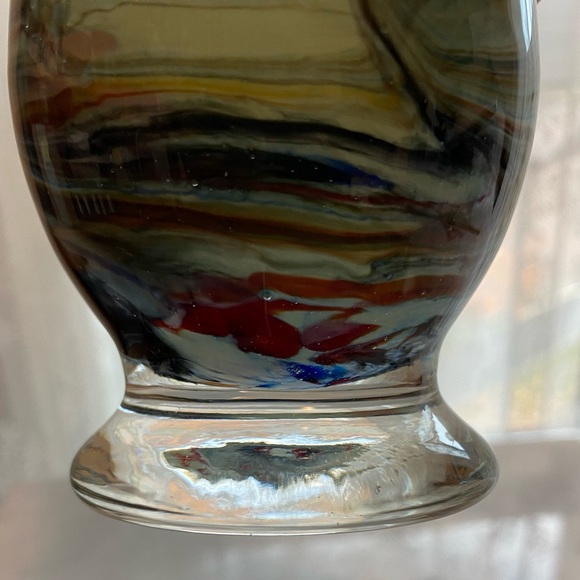 Vintage 1970s Dalian Glass Snowflake Vase (China) - Picture 5 of 8